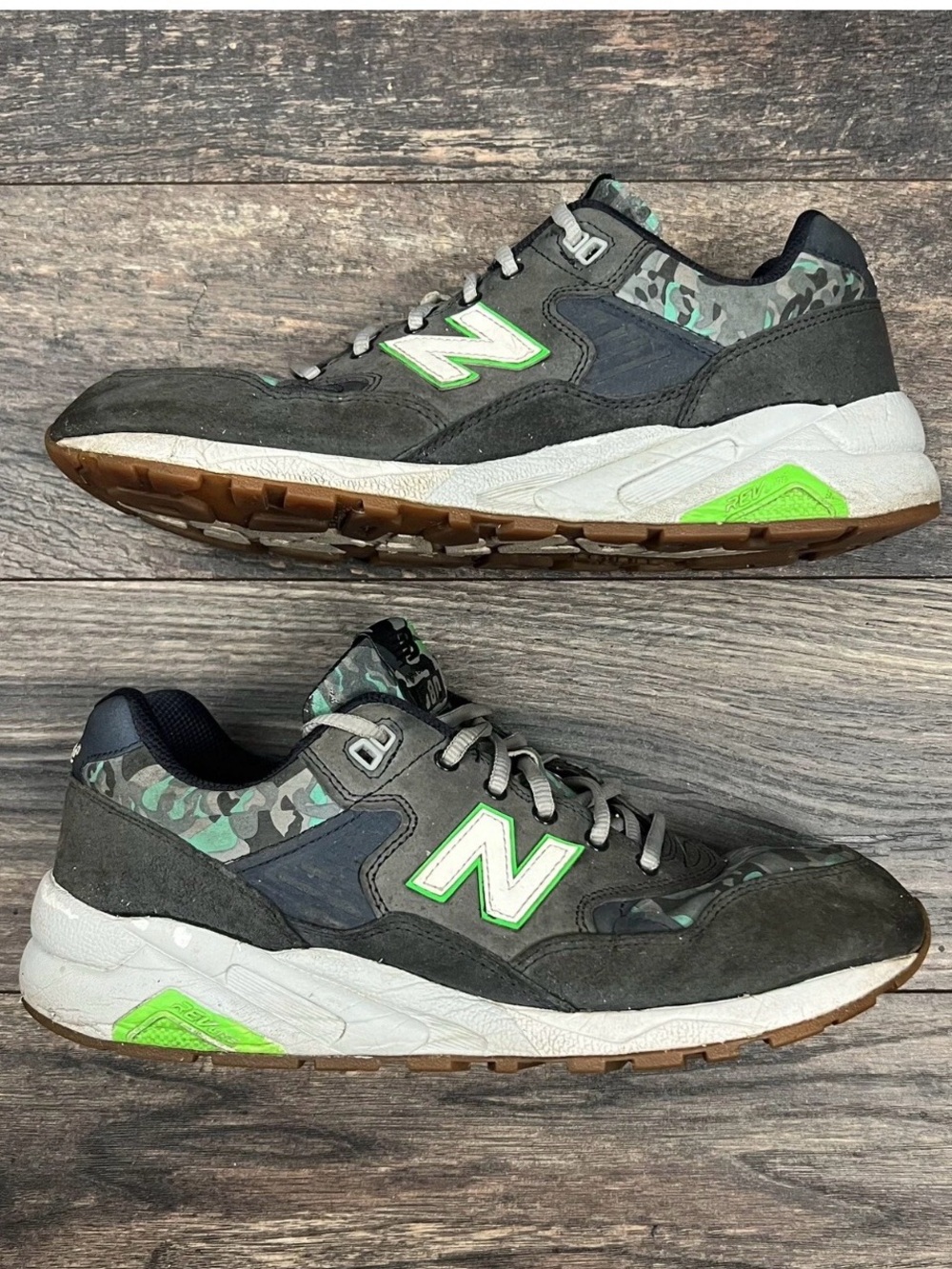 New Balance 580 'Urban Noise' Men's Size 10.5 Green Gray Camo Running Shoes